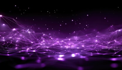 Abstract purple network graphic with glowing points and lines