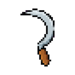 Fototapeta premium Pixel Art Harvesting Sickle Tool Icon