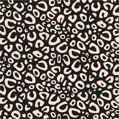 Leopard skin print, watercolor effect, black, brown, beige, and white gradients, overlapping elements, seamless pattern
