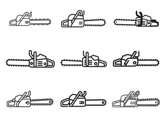 Obraz premium Chainsaw line art vector