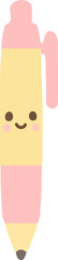 Cute Pencil with Smiling Face Illustration