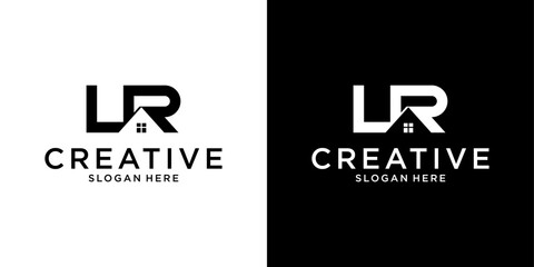 LR or RL initial letter logo design vector