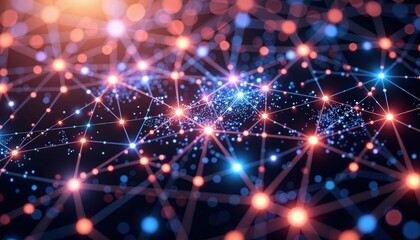 Abstract Network Connection Data Visualization Background