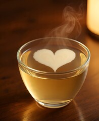 A special Tea in cup with heart 