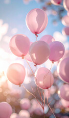 ノスタルジックな雰囲気の風船と自然（生成AI　Generated Image）