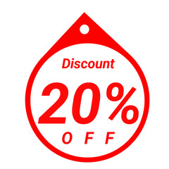Discount 20 percent red white