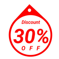 Discount 30 percent red white