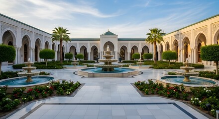 Obraz premium Palace Courtyard Fountains.