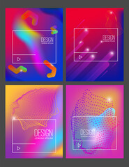 Set of modern design templates in minimalist liquid style. Creative covers for flyer, poster, advertising, promo. Vector illustration