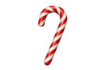 Candy cane for christmas holiday celebration on transparency
