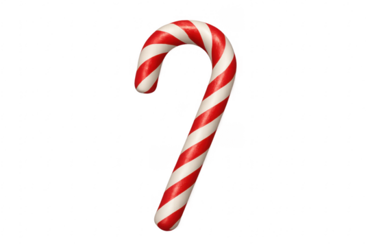Candy cane for christmas holiday celebration on transparency