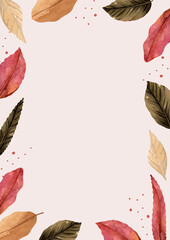 Autumn foliage social media template with leaf frame and blank copy area, optimized for Instagram stories, Facebook posts, event teasers, sale announcements and seasonal branding Autumn Cozy