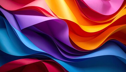 Abstract colorful wavy paper layers