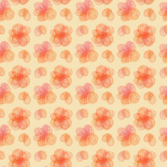 seamless pattern with watercolor flowers 