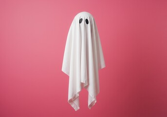 Ghost figure on a pink background
