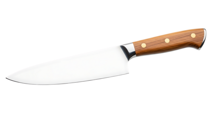 Chef Knife with Wooden Handle on Black Background kitchen knife