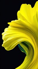 Abstract Yellow Floral Wave Design