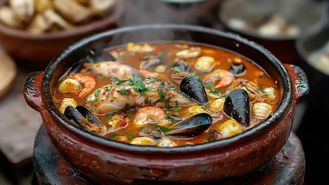 traditional rich parihuela peruvian seafood soup video