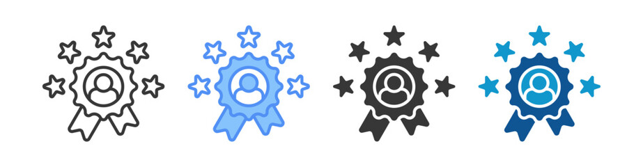 Employee Recognition Icon Set Multiple Style Collection