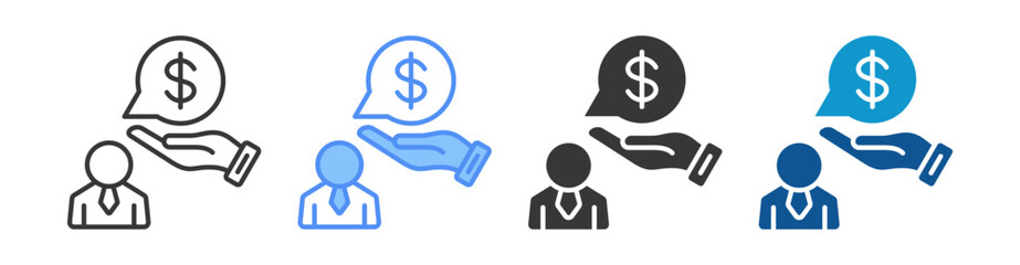 Compensation Icon Set Multiple Style Collection