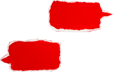 pair of call-out bubbles with red torn paper isolated on white background, conversation, dialogue box concept paper graphics PNG