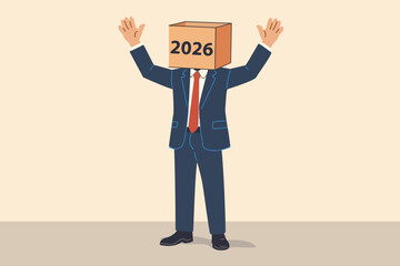 2026 business motivation concept, money wealth investment,  luck and fortune opportunity , cartoon vector