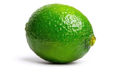 Single Lime On White Background