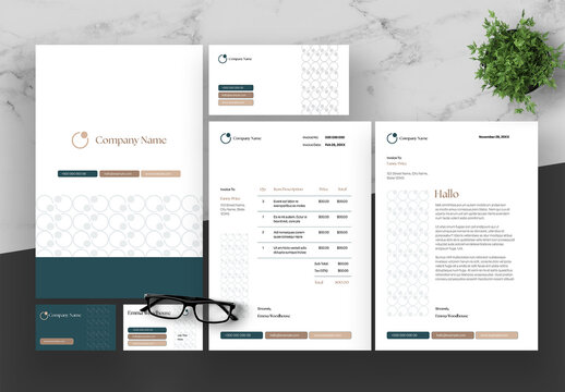 Green And Brown Stationery