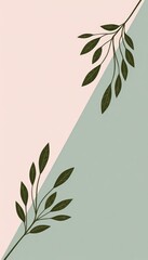 Abstract Botanical Illustration Minimalist Design for Backgrounds