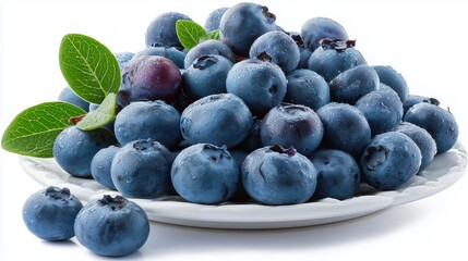 Fresh blueberries on plate