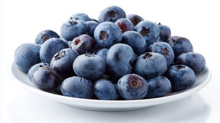 Fresh blueberries on plate