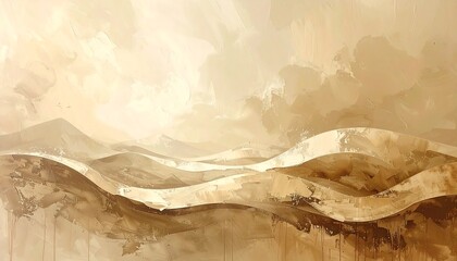 Abstract desert landscape.  Soft, muted tones