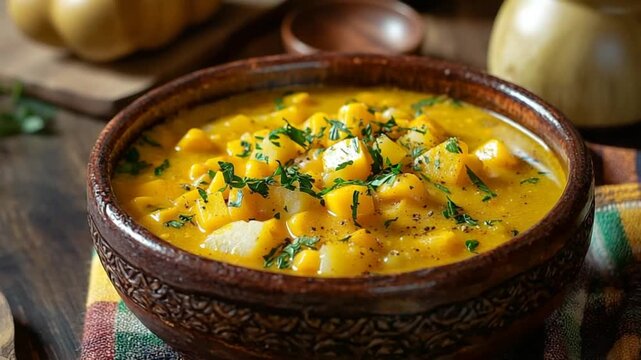 traditional peruvian dish comforting locro de zapallo pumpkin stew video