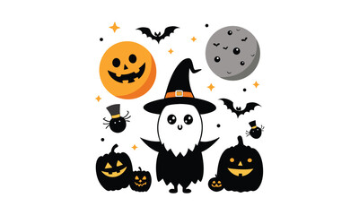 Spooky Ghosts with Pumpkins