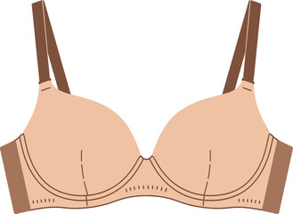 Elegant push-up bra for enhanced silhouette and comfort featuring adjustable straps and smooth cup design for everyday wear isolated on transparent background