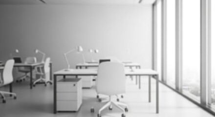 Modern Empty Office Interior with Blurred Background, Ideal for Corporate Business and Workspace Concepts