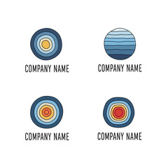 Fototapeta premium Four concentric circle logo designs with company name placeholders.