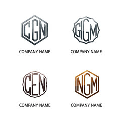 Obraz premium Set of Four Initial Letter Monogram Logo Designs.