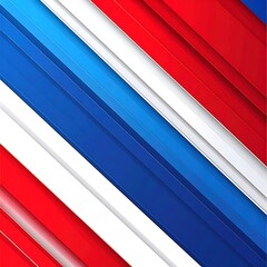 Abstract design with diagonal stripes of red, white, and blue