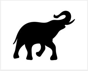 Stencil animal isolated. Elephant clipart. Vector stock illustration