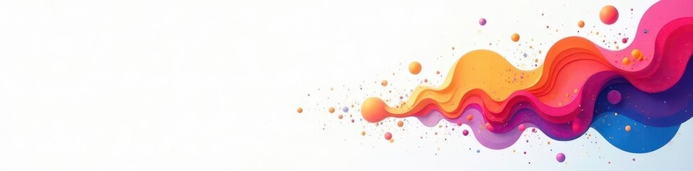 Colorful graphics and shapes on a white PowerPoint slide, computer, shape, presentation software