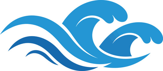 Abstract blue ocean waves symbolizing natural beauty flowing movement and serene aquatic energy for diverse design applications isolated on transparent background