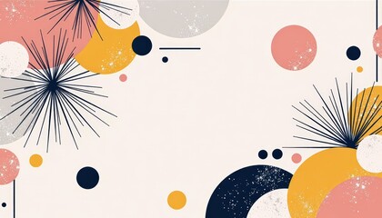 Abstract Geometric Background with Circles and Stars