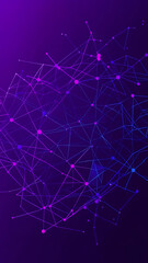 Obraz premium Abstract digital network connections with glowing lines and nodes on futuristic background