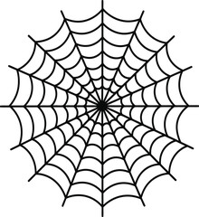 Intricate spider web design artistic drawing for halloween and spooky themes high quality graphic isolated on transparent background