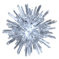 Fototapeta premium Sparkling Crystal Cluster on Transparent Background Faceted Mineral Formation