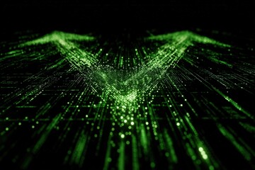Abstract Futuristic Green Data Stream Background