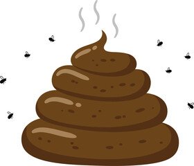 Playful poo emoji with whimsical swirling lines and tiny black flecks symbolizing fun and mild amusement isolated on transparent background