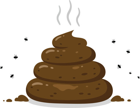 Humorous pile of steaming poop with musical notes symbolizing a funky or gag sound effect artistic representation isolated on transparent background