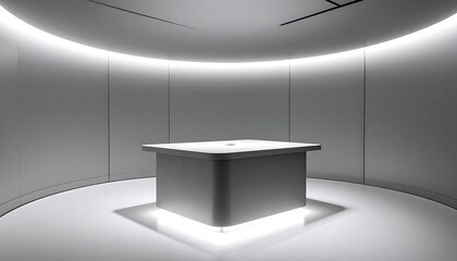 Minimalist Room with Illuminated Table Modern Interior Design